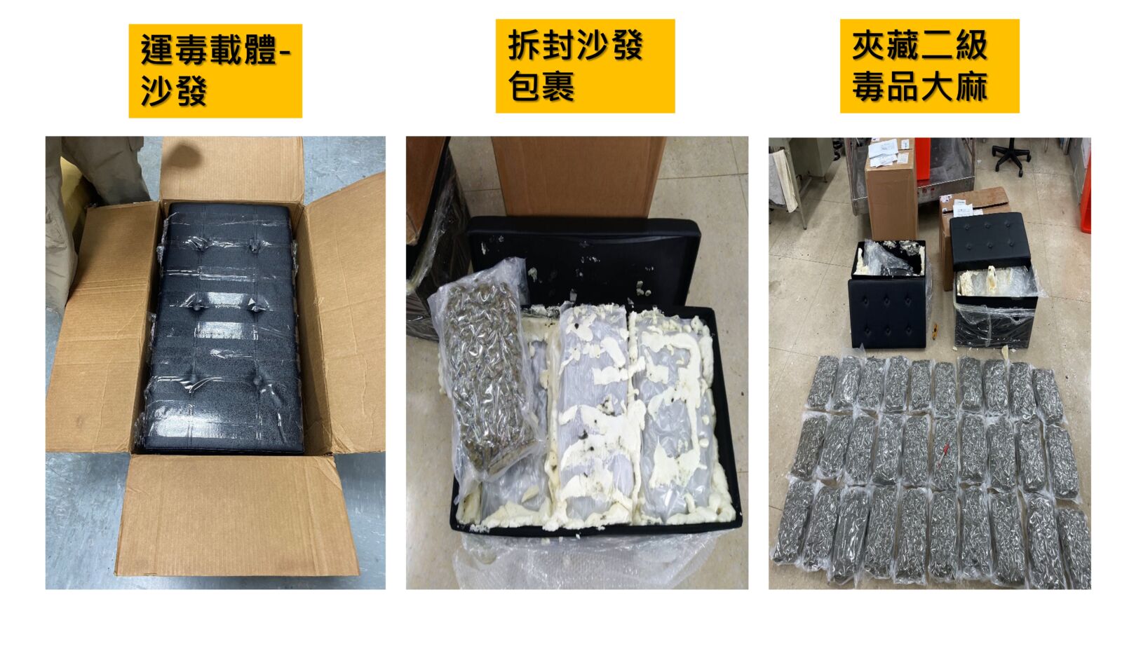 國際郵包藏51公斤大麻　台美聯手破獲竹聯幫走私毒品逮8嫌 211