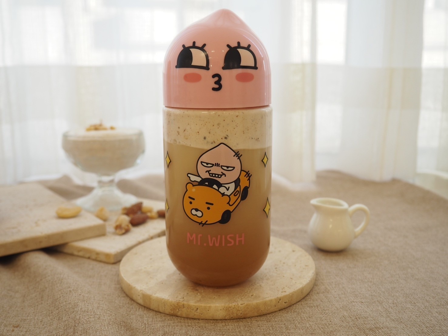 Mr. Wish- Kakao Friends (桃子造型罐) 烏龍奶堅果芝芝