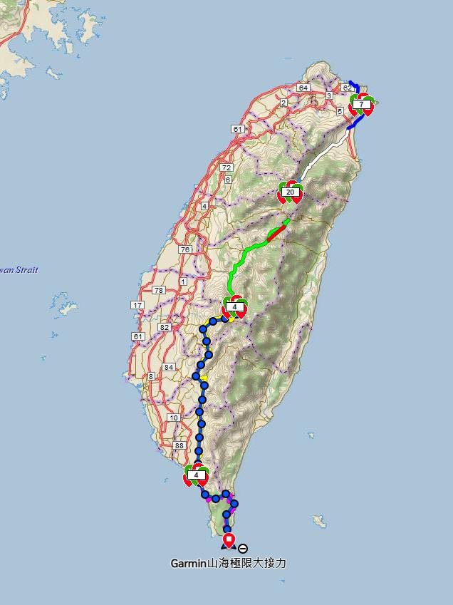 照片來源:inReach 所記錄的 #Garmin山海極限接力