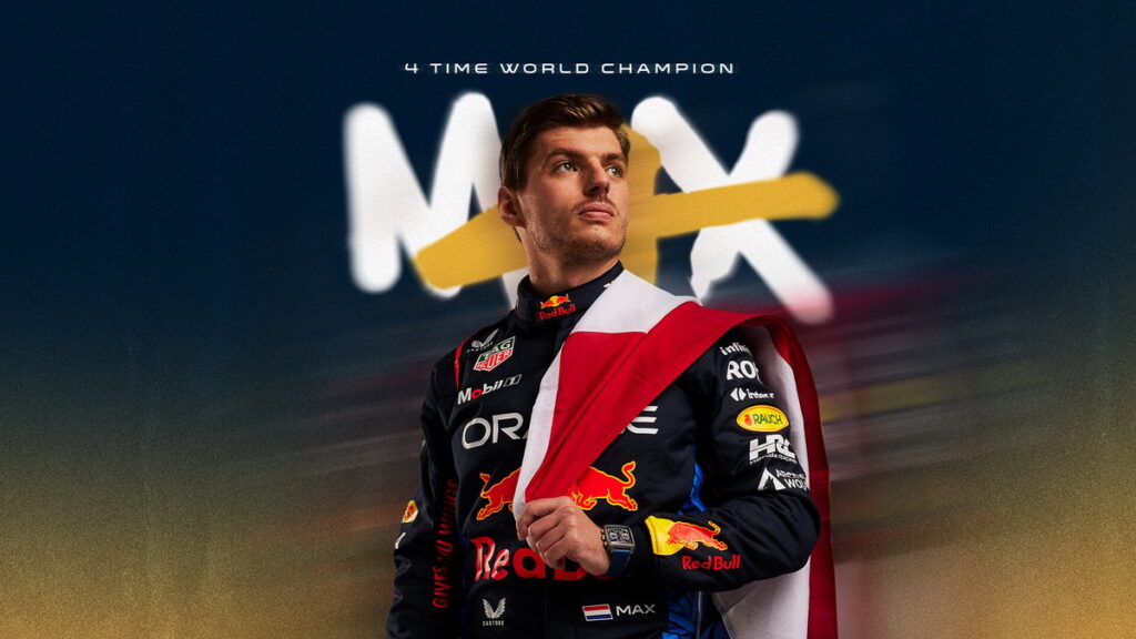 Red Bull 車隊Max Verstappen 於F1拉斯維加斯大獎賽提前封王,成為史上第五位四連霸車手。(Red Bull提供)