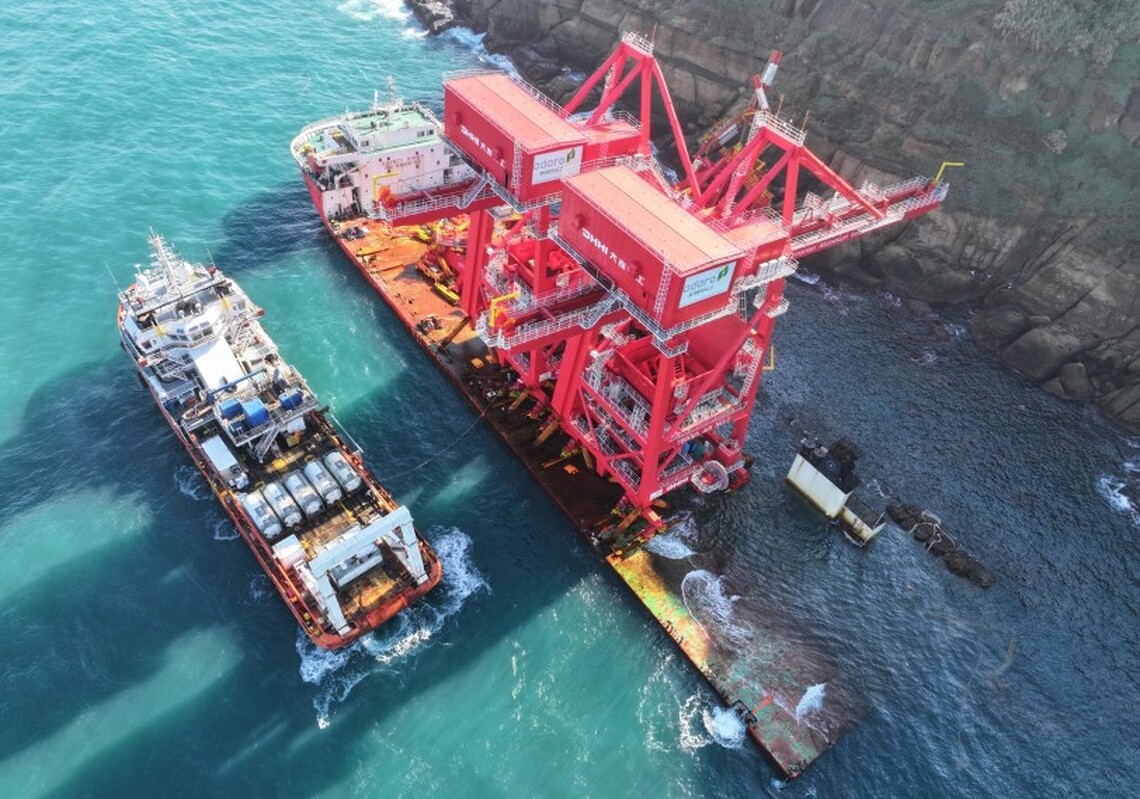 陸籍鈺洲啟航輪啟動抽油作業 航港局嚴密監控強化污染防治