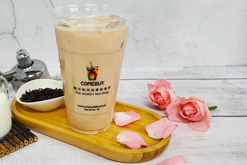 OMEBUY玫瑰普洱奶茶,玫瑰芬芳與普洱醇厚完美融合