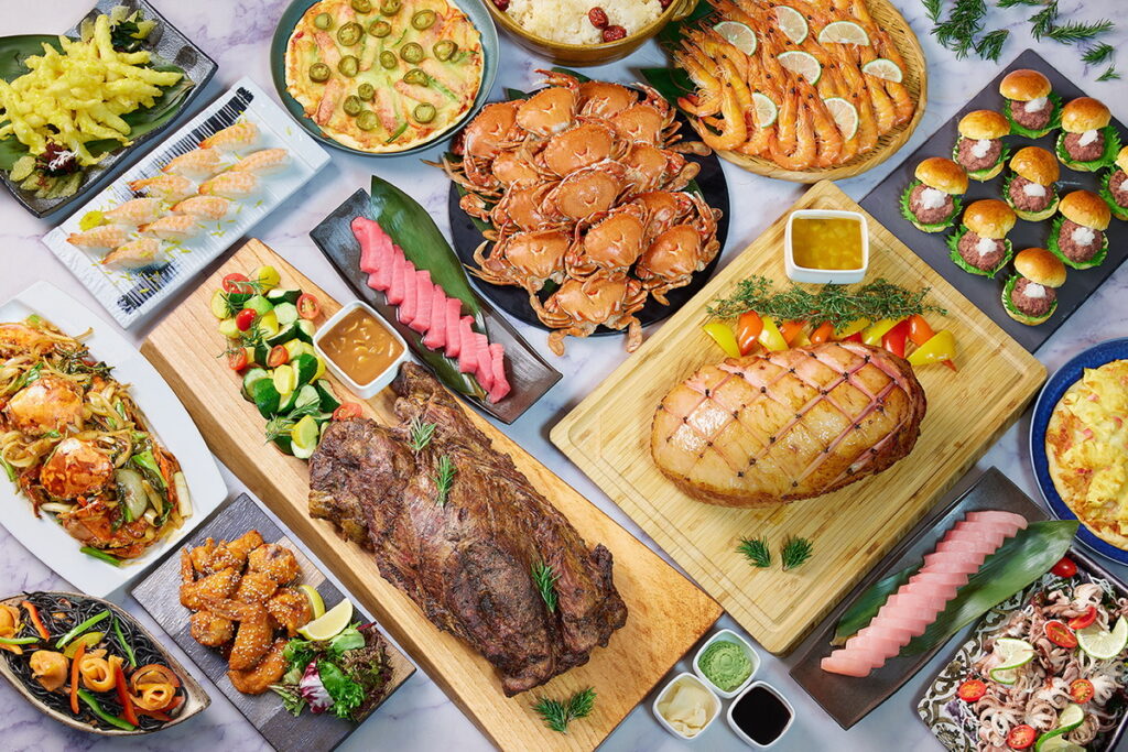JR東日本大飯店台北鉑麗安全日餐廳，以精緻料理及季節性主題聞名，假日下午茶匯聚多樣海鮮，，更有經典牛肩肉、蜜汁醃燻火腿，以及各式烤肉、沙拉、披薩、甜點與冰淇淋等。