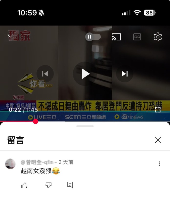 網友留言 越南女潑猴