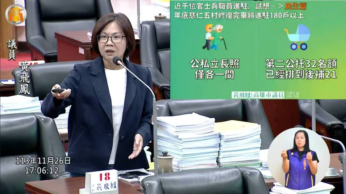 漾新聞|黃飛鳳總質詢要求通盤檢討205兵工廠搬遷進駐計畫