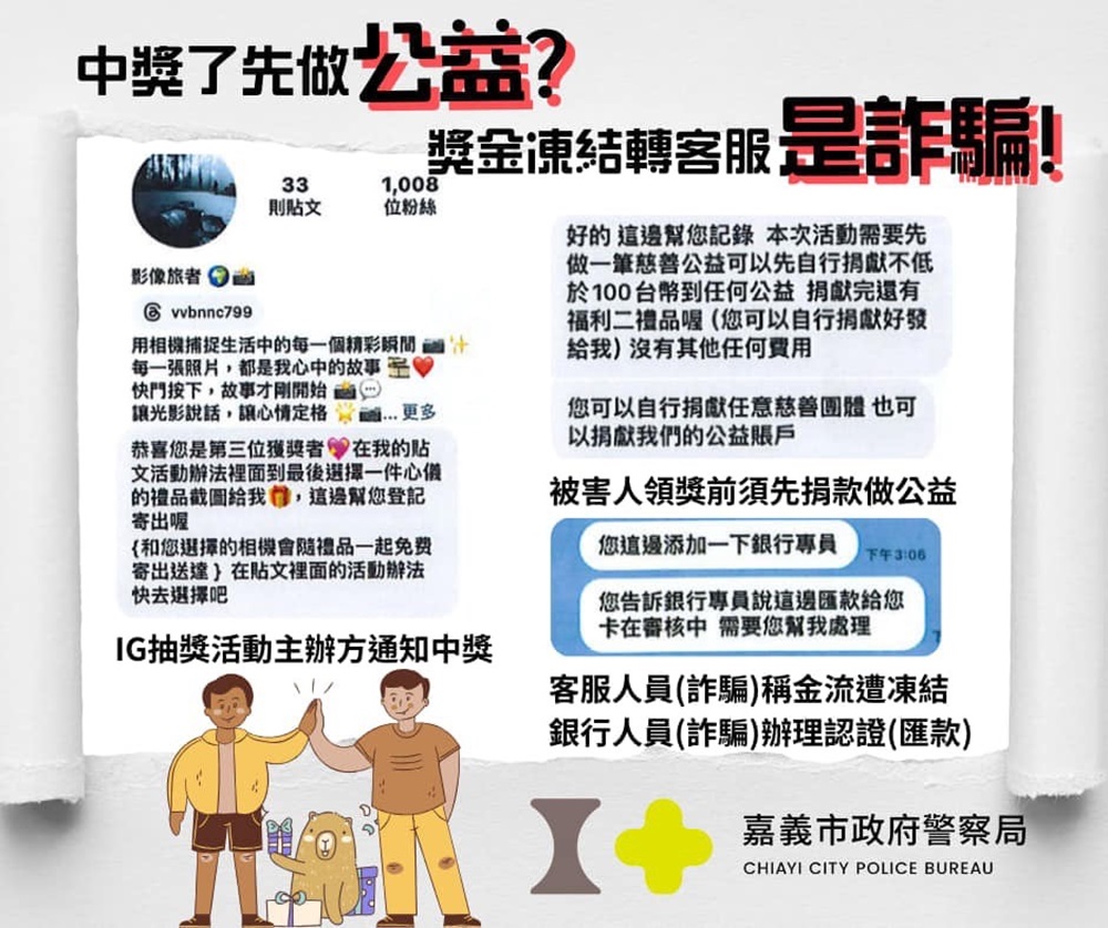 抽獎陷阱又現蹤 以公益捐款為由加入客服再詐騙 235 cnews204241129a04