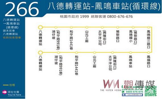 配合台鐵鳳鳴車站啟用 桃園試辦【266】公車路線方便民眾搭火車