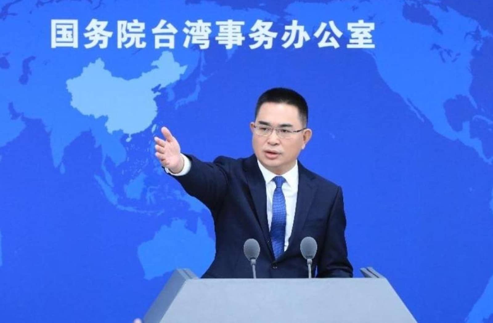 中國國台辦發言人陳斌華1日針對總統賴清德出訪過境夏威夷,說明立場並予以譴責。資料照片/翻攝國台辦微博