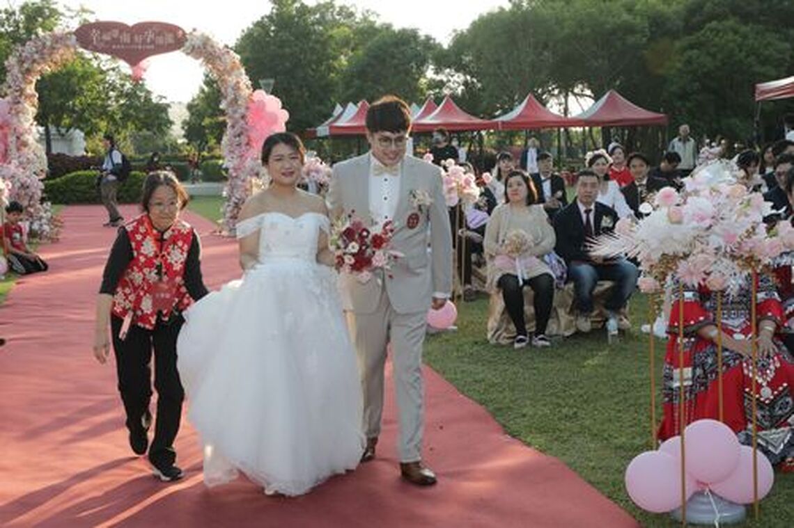 台南聯合婚禮50對新人於山上花園水道博物館互許終身