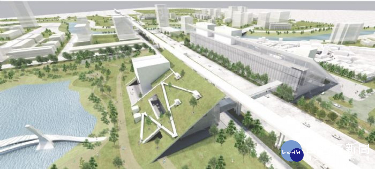 桃園市美術館新建人行連通空橋示意圖
