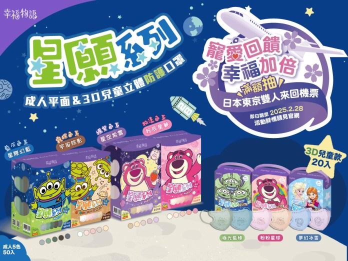 幸福物語皮克斯星願口罩上市 聖誕驚喜抽東京雙人機票 69 圖一、明基健康生活皮克斯口罩星願系列抽機票