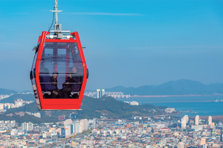 木浦纜車可以眺望整座城市與絕美海景。 記者-張偉浩/攝