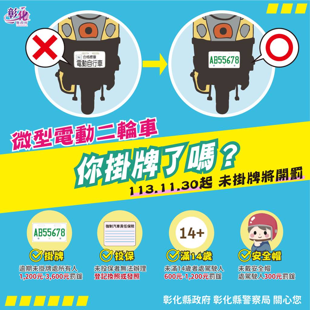 微型電動二輪車全面掛牌上路　彰縣5國語言宣導助理解