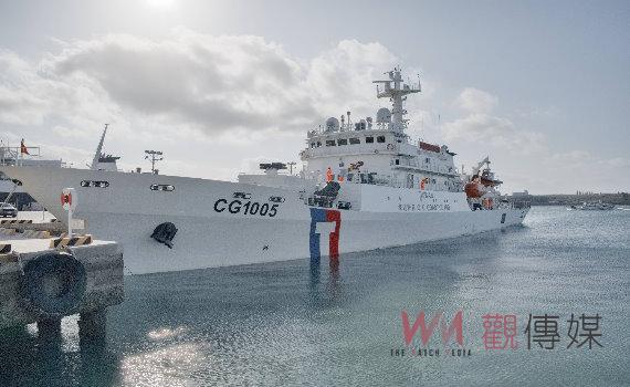 海巡署新造千噸級連江艦進駐澎湖 維護海域打擊不法生力軍