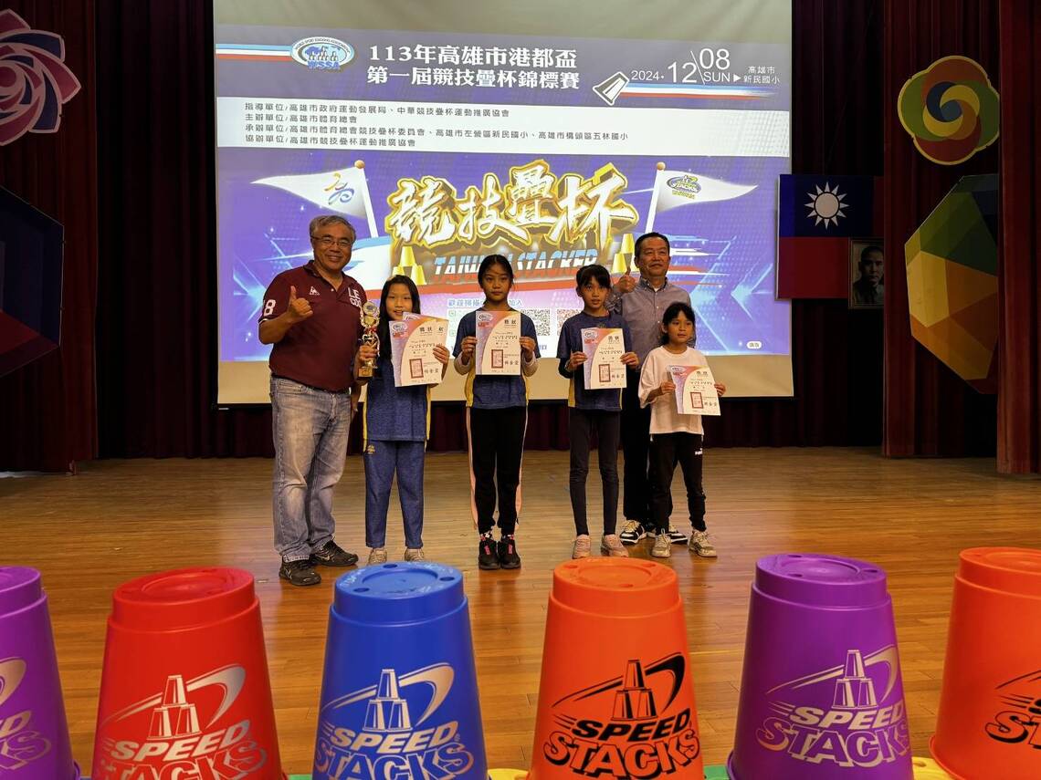 漾新聞|河堤國小參加首屆港都盃疊杯賽勇奪4金6銀8銅大放異彩
