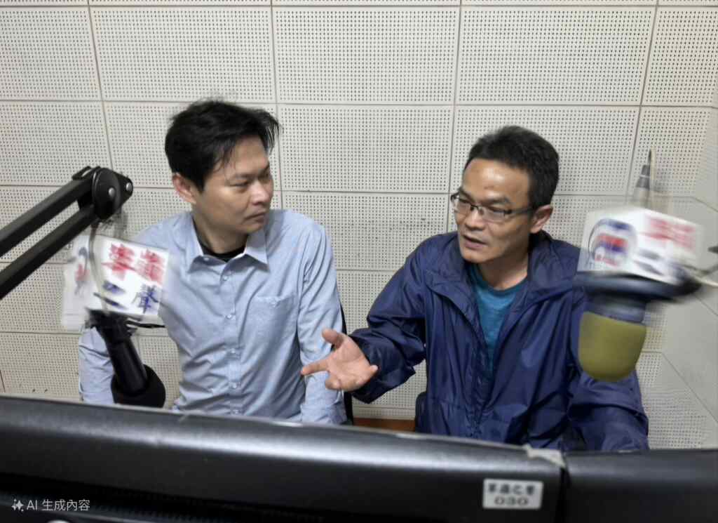 副分局長林清豐接受電台專訪。(記者廖承恩翻拍)