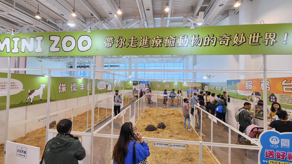▲今年特別進駐「MINI ZOO」，打造富有教育意義且療癒的動物奇幻世界，讓你更了解水豚、狐獴、笑笑羊、侏儒羊、大嘴鳥、無毛天竺鼠等動物的習性與特點。（圖/記者黃淑貞攝）