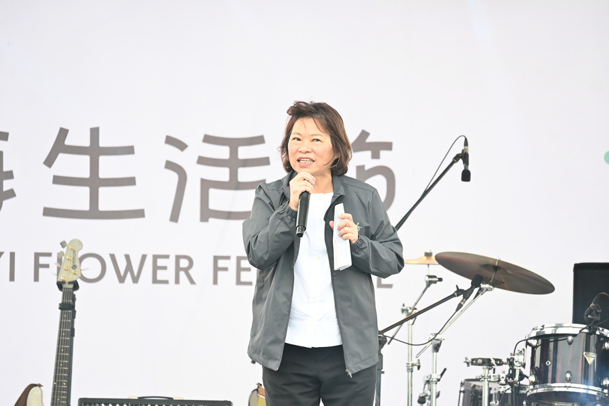 嘉義市長黃敏惠表示,今年花海節日夜皆有驚喜,邀請大家把握機會體驗獨特的花海之旅/陳致愷攝影