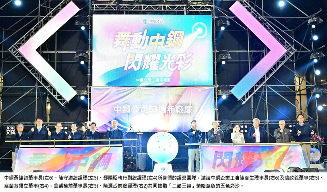 中鋼53週年廠慶:以「二軸三轉」邁向高值化與綠能發展