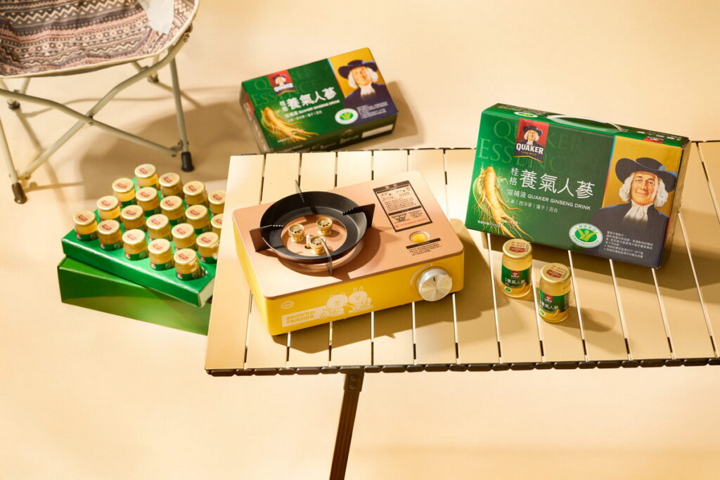 除了行李箱,現在7-ELEVEN也獨家推出「桂格養氣人蔘」76入組合贈LINE FRIENDS韓系防風卡式爐