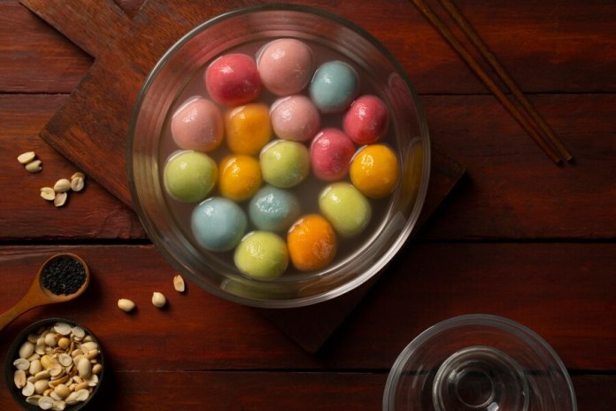 close up appetizing tangyuan bowl 23 2149247241