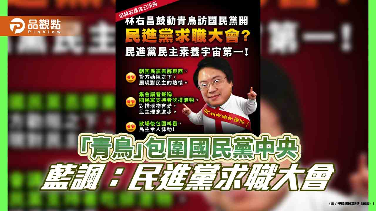 「青鳥」包圍國民黨中央 藍諷:民進黨求職大會