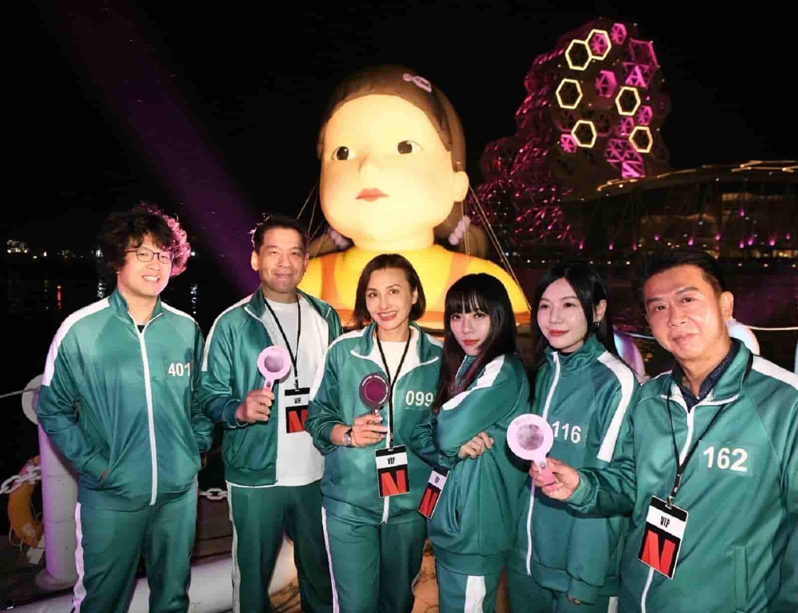 綠委在3法通過隔天南下高雄參加《魷魚遊戲2》宣傳活動,挨酸身心調適的不錯。翻攝邱議瑩臉書
