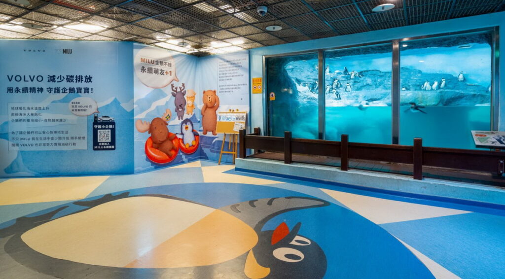 VOLVO 與臺北市立動物園將合作計畫進一步擴大,打造企鵝館內及館外周邊成為永續互動展場。