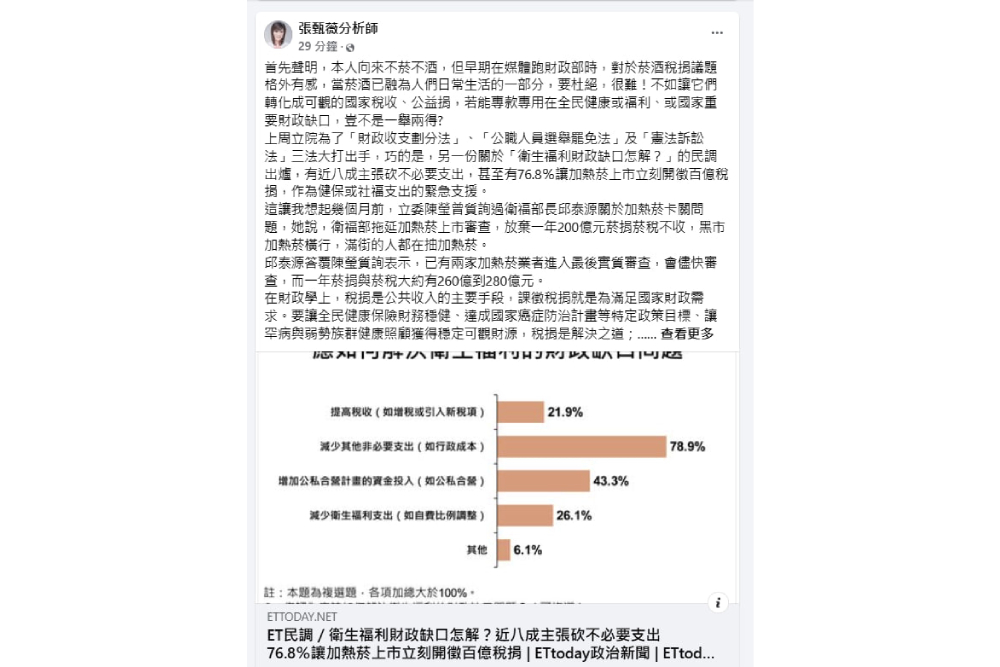 加熱菸何解?張甄薇:與其放任黑市 不如納管年增百億稅收 220 cnews207241225a04