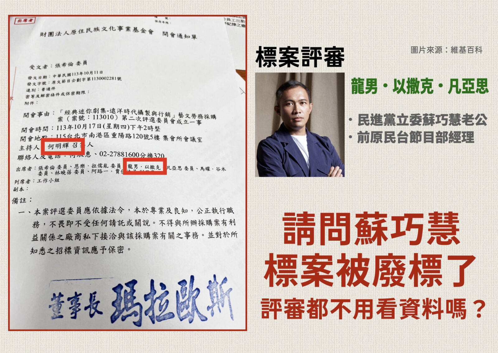 再揭原文會涉弊標案悄悄廢標 王鴻薇問蘇巧慧:現在是誰翻車? 206 再揭原文會涉弊標案悄悄廢標 王鴻薇問蘇巧慧:現在是誰翻車? 205