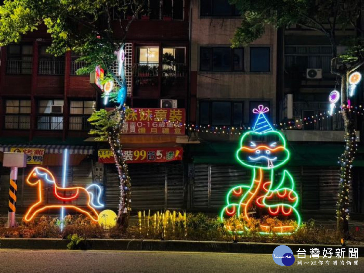 中壢新明市場前明德路分隔島華麗大變身。