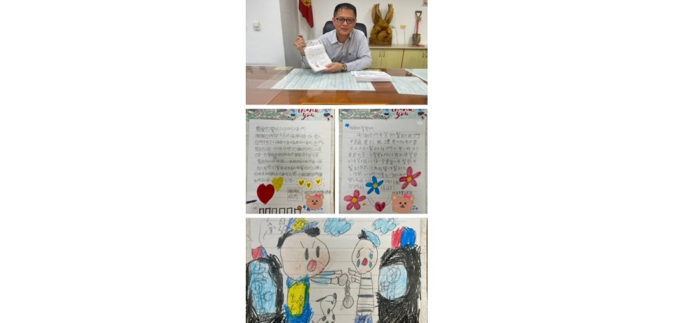 雲林縣斗南國小學童手寫感謝信 童言童語暖斗南警心