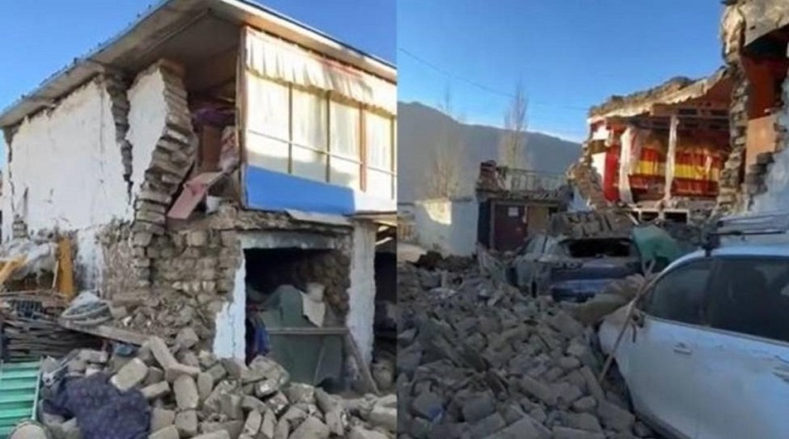 西藏日喀則市地震災區  解放軍.武警部隊抵達救援