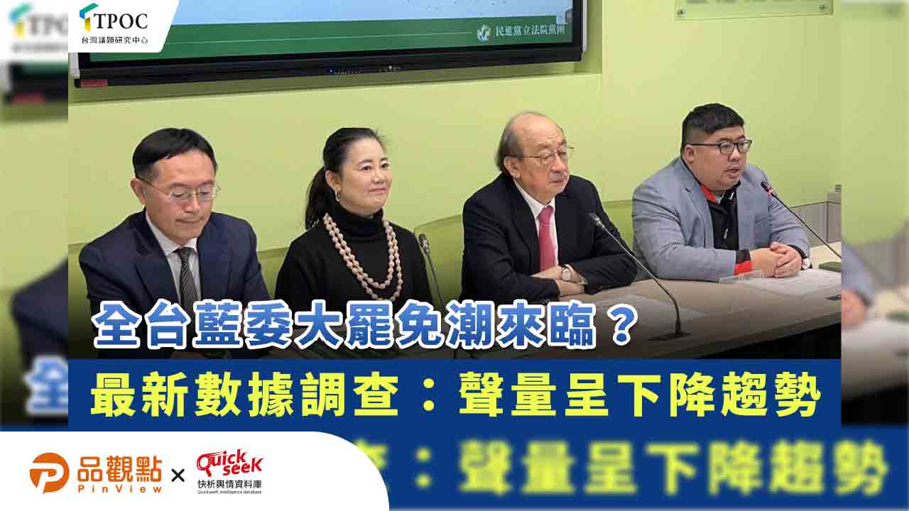 全台藍委大罷免潮來臨?最新數據調查:聲量呈下降趨勢