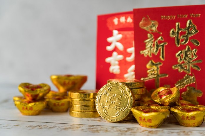 chinese new year concept with gold 23 2148066092