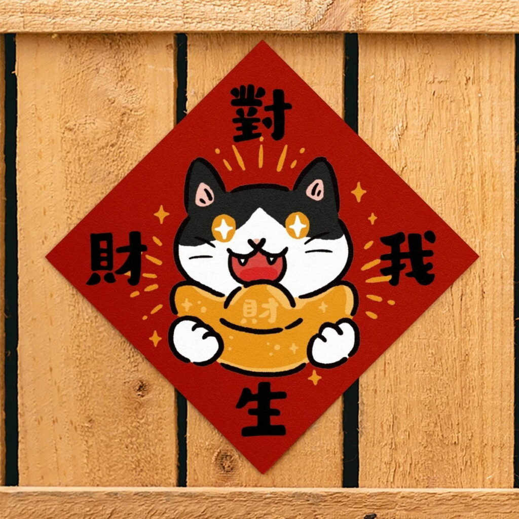 【台隆手創館】吉豆貓蛇年斗方春聯,優惠價60元