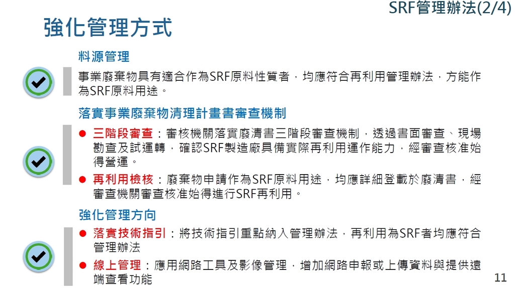 強化SRF管理方式（圖：環境部）