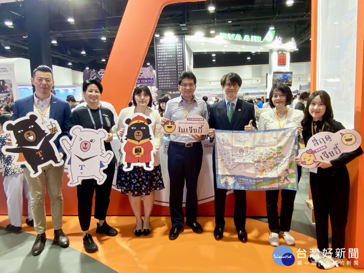 2025泰國春季旅展今(16)日於詩麗吉王后國家會議中心盛大開幕，嘉義縣文化觀光局在現場展示嘉義的四季旅遊特色/嘉義縣府提供