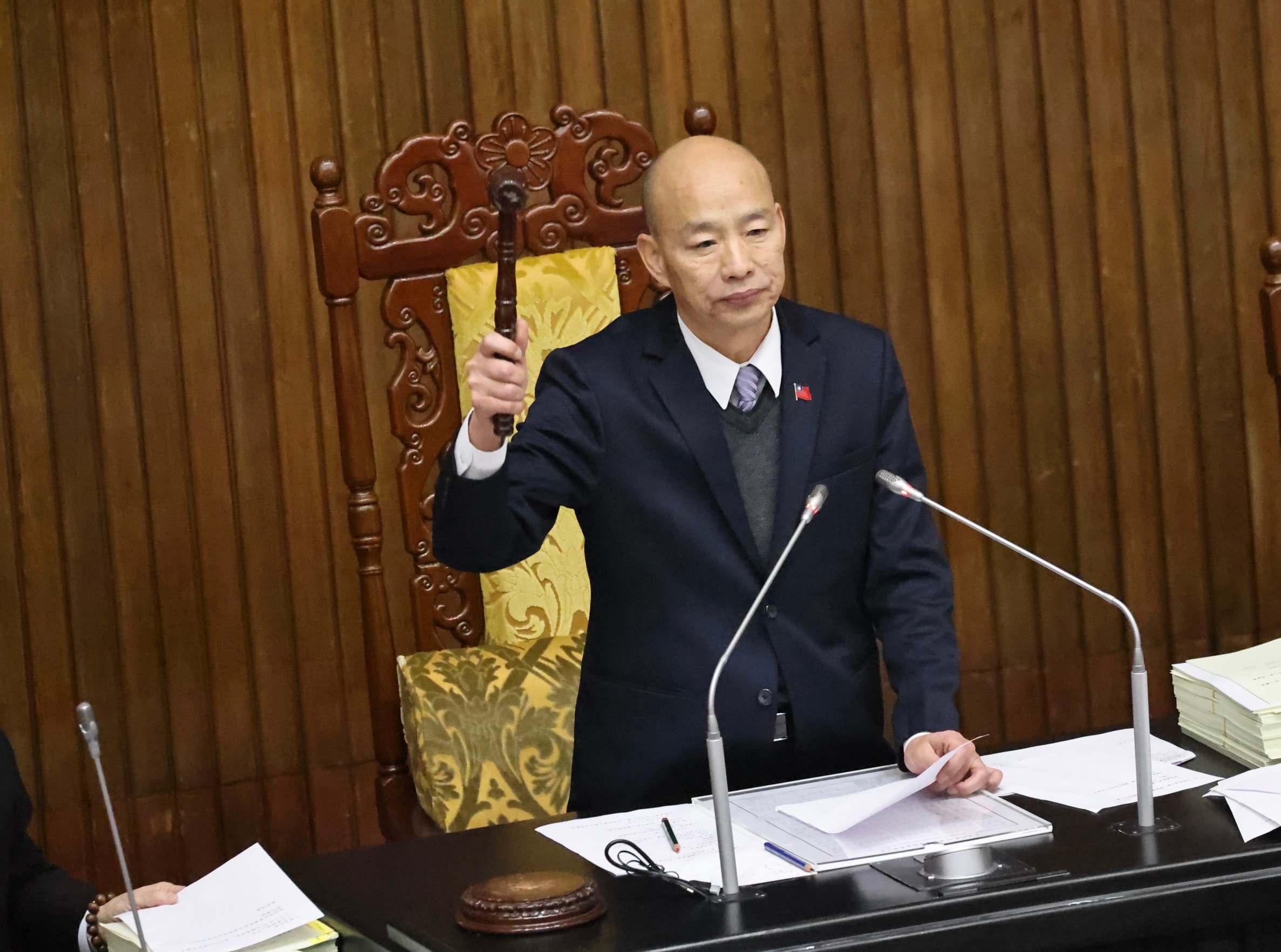 川普就職典禮因天寒改室內舉行,立法院長韓國瑜率領的代表團無法到現場觀禮。資料照片/林啟弘攝