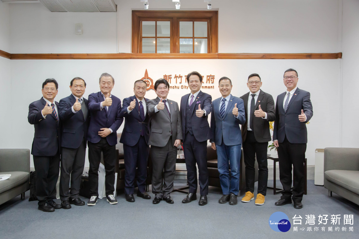 日本大分縣日出町安部徹也町長率團，拜會新竹市政府。