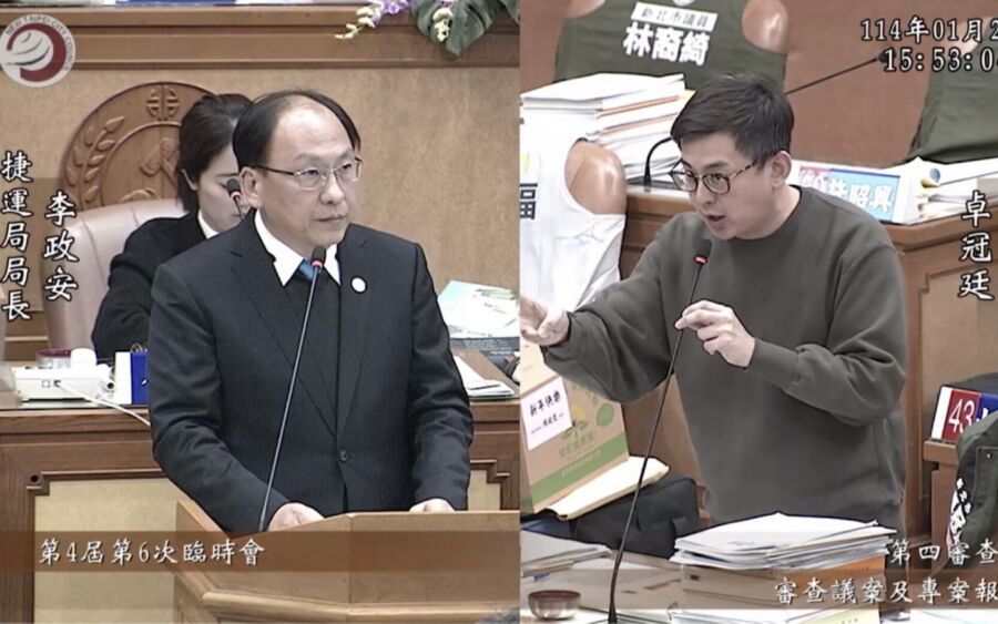 圖/新北市議員卓冠廷質詢,到底在0403地震後,捷運局到什麼時間點才掌握鋼樑錯位原因就是中工未按圖施工?(新北市議員卓冠廷提供)
