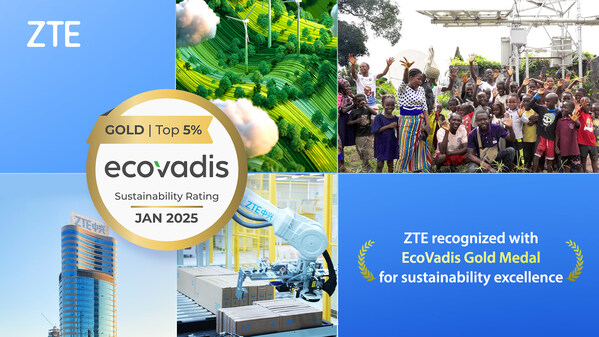 中興通訊榮獲EcoVadis金牌認證,可持續發展實踐躋身全球前4%
