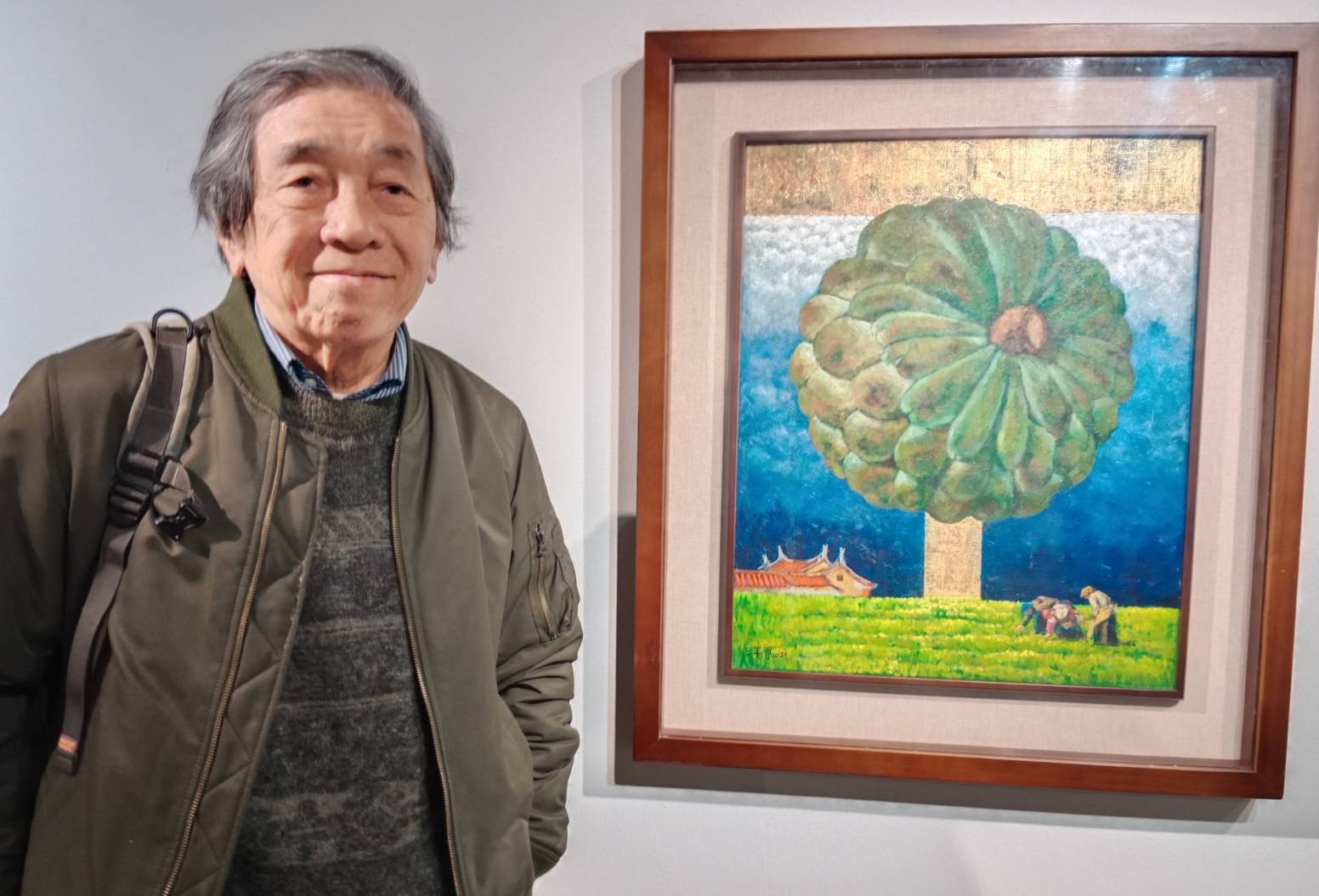 劉洋哲老師最新油畫創作--大地,風城美展典範藝術家!(圖/記者黃溎芬攝影)