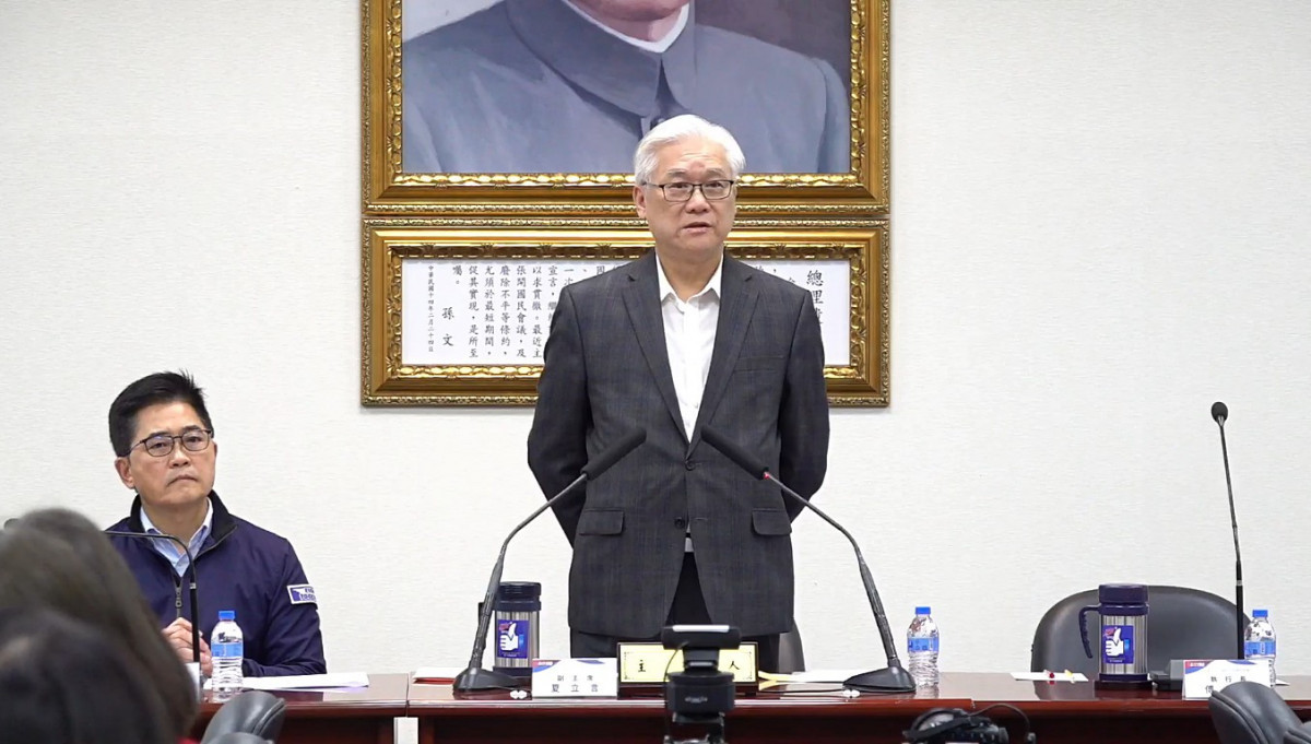 中國國民黨副主席夏立言（中）。（圖／翻攝自中國國民黨Facebook直播）