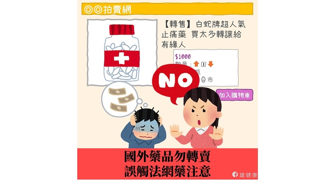 國外藥品切勿轉賣  誤觸法網藥注意