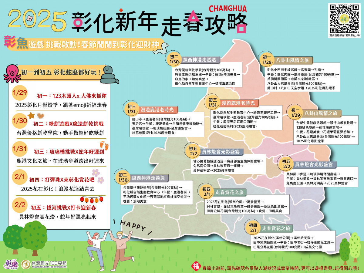 2025走春攻略新玩法，彰化《彰魚遊戲》讓蛇年春節超好玩。圖／彰化縣政府提供