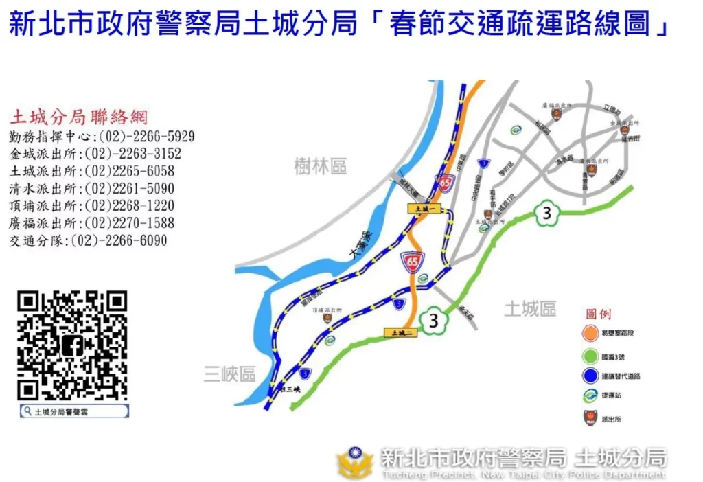 新北市土城警分局春節連續9天假期加強交通疏運並紓解道路車流