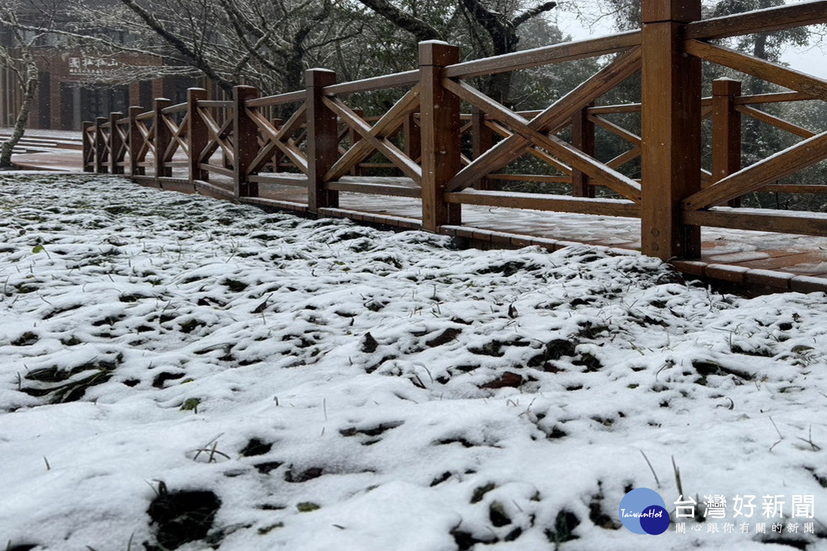 拉拉山降下2025年初雪，觀旅局提供線上賞雪，呼籲追雪注意保暖 與安全。<br /><br /> 