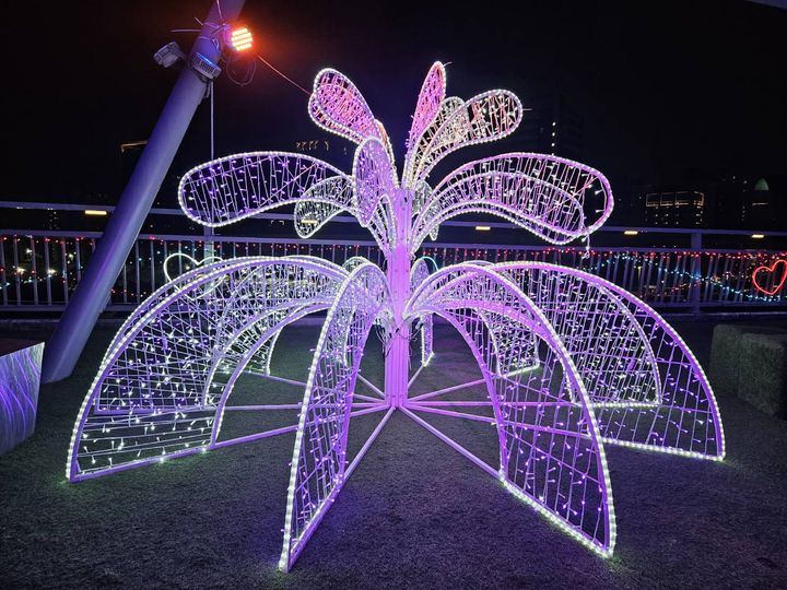 浪漫情人節!新北大都會公園辰光橋 夜間「情繫辰光」光雕提前開展