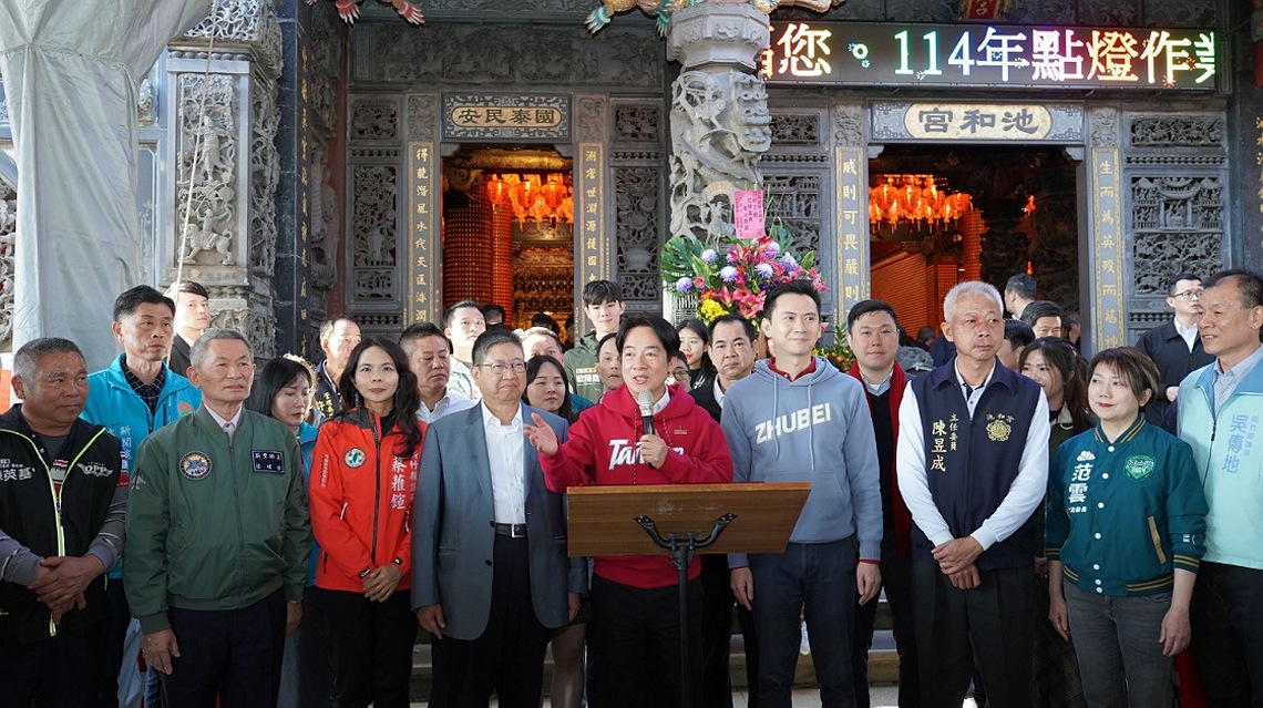 賴清德參拜新豐池和宮       提醒鄉親長輩防詐騙